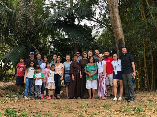 World Youth Day pilgrims and their host family in Panama City, Panama.