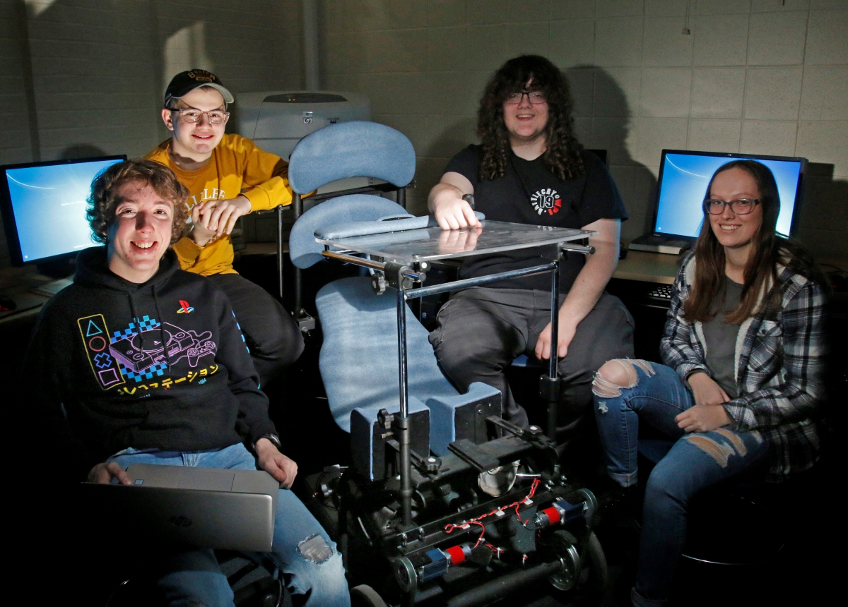 The robotics team built a wheelchair for a young man who was paralyzed from a car accident.
